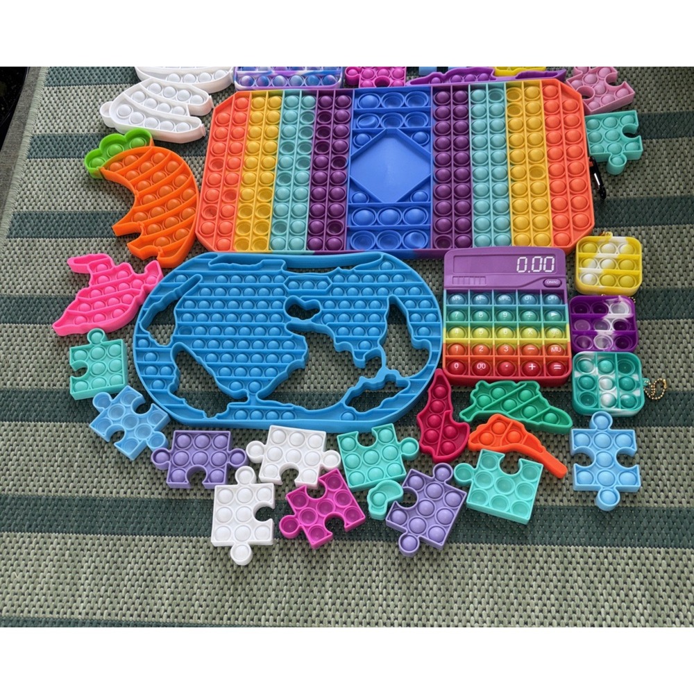 Pop It Lot Sensory Toy Lot of 31 Fidget Pop It Stress Relief Assorted - Picture 2 of 8